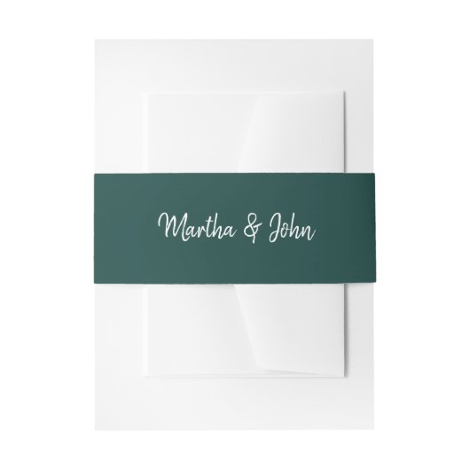 Bandeau De Faire-part Mariage de script minimal Hunter Green (Devant example)