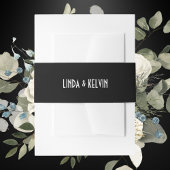 Bandeau De Faire-part Mariage de script minimal noir et blanc personnali