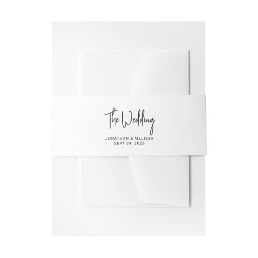 Bandeau De Faire-part Mariage de script minimaliste classique à la main (Devant example)