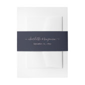 Bandeau De Faire-part Mariage de script moderne Blush bleu marine (Devant example)
