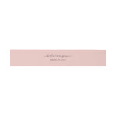Bandeau De Faire-part Mariage de script moderne Blush Navy (Plat)