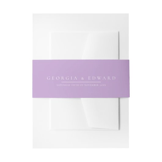 Bandeau De Faire-part Mariage de texte simple, violet et blanc (Devant example)