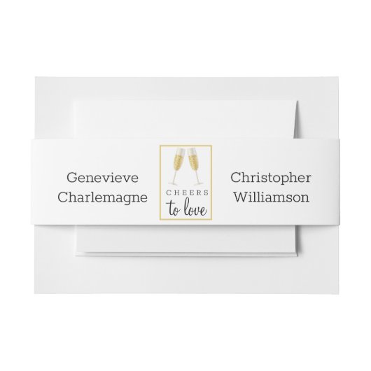 Bandeau De Faire-part Mariage de toast au champagne (Devant Example)