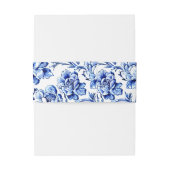 Bandeau De Faire-part Mariage de Toile Floral Bleu (Dos Example)