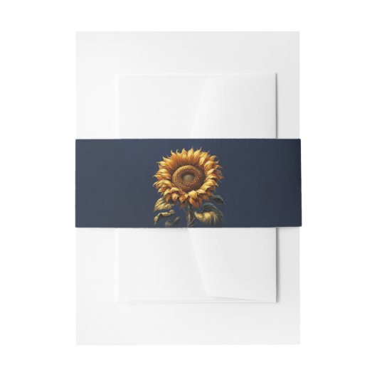 Bandeau De Faire-part Mariage de tournesol bleu rustique (Devant example)