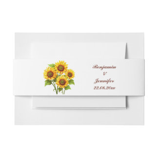 Bandeau De Faire-part Mariage de tournesol rustique simple
