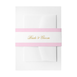 Bandeau De Faire-part Mariage de trame dorée à rayures roses