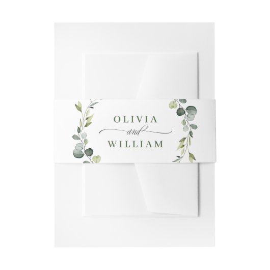 Bandeau De Faire-part Mariage de trame Eucalyptus moderne Boho (Devant example)