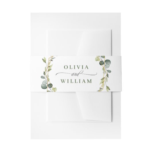 Bandeau De Faire-part Mariage de trame Eucalyptus moderne Boho (Devant example)