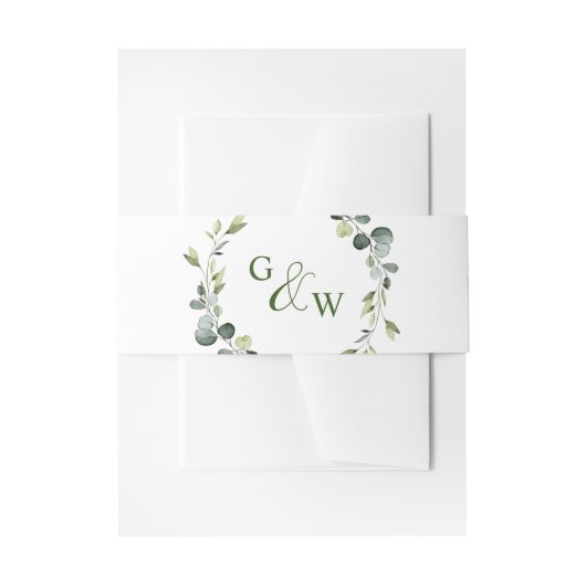 Bandeau De Faire-part Mariage de trame Eucalyptus moderne Boho (Devant example)