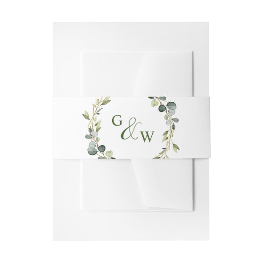 Bandeau De Faire-part Mariage de trame Eucalyptus moderne Boho (Devant example)