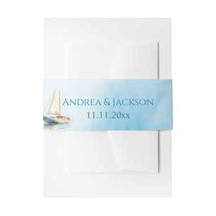 Bandeau De Faire-part Mariage de voilier Watercolor