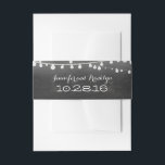 Bandeau De Faire-part Mariage de voyants Chalkboard<br><div class="desc">Bande du ventre mariage avec lumières à cordes en tableau noir - lumières mariages</div>