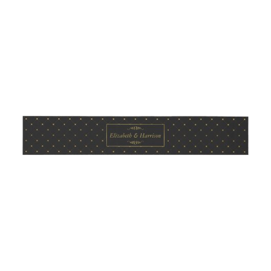 Bandeau De Faire-part Mariage d'effet Black & Gold moderne (Plat)