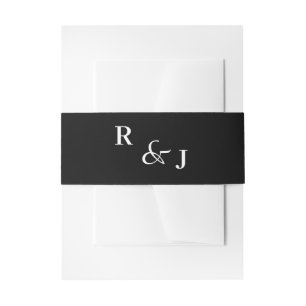 Bandeau De Faire-part Mariage d'élégance moderne noir et blanc