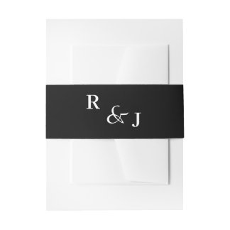 Bandeau De Faire-part Mariage d'élégance moderne noir et blanc