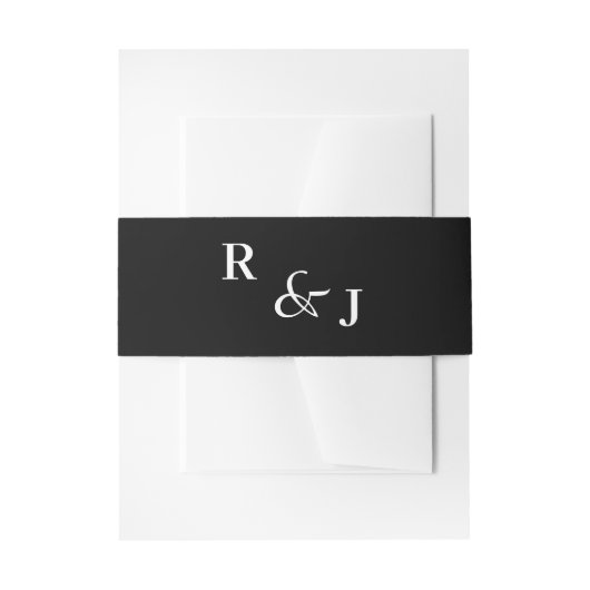 Bandeau De Faire-part Mariage d'élégance moderne noir et blanc (Devant example)
