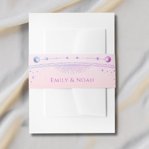 Bandeau De Faire-part Mariage des étoiles de soleil rose de coucher de s