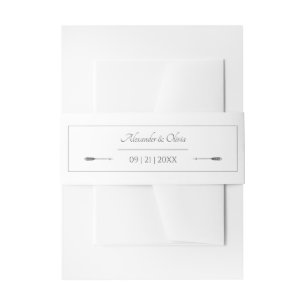 Bandeau De Faire-part Mariage des flèches minimalistes Blanc