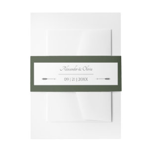 Bandeau De Faire-part Mariage des flèches minimalistes Vert olive