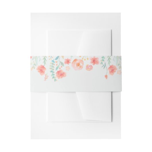 Bandeau De Faire-part Mariage des fleurs aquarelles (Devant example)