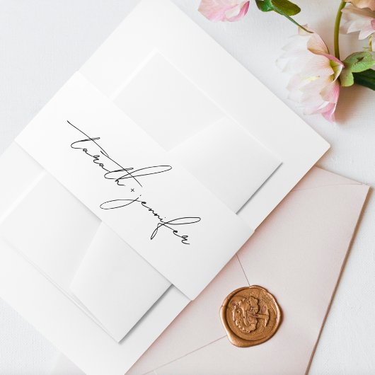 Bandeau De Faire-part Mariage des noms de script élégants personnalisés