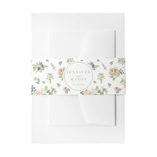 Bandeau De Faire-part Mariage d'été Orange Lavender Floral Spring
