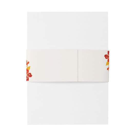 Bandeau De Faire-part Mariage d'hibiscus tropicaux d'Orange brulé (Dos Example)