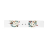 Bandeau De Faire-part Mariage d'hiver rustique bleu bleu-bleu floral (Plat)