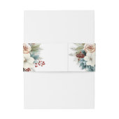 Bandeau De Faire-part Mariage d'hiver rustique bleu bleu-bleu floral (Dos Example)