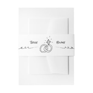 Bandeau De Faire-part Mariage d'illustrations de Doodle en noir et blanc