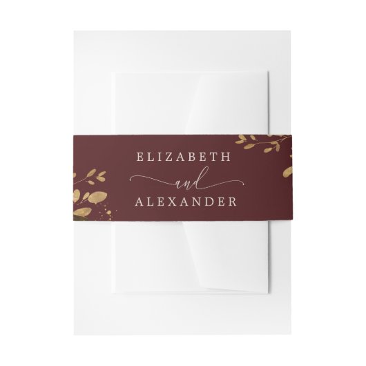 Bandeau De Faire-part Mariage d'or fleuri de Bourgogne (Devant example)