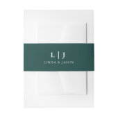 Bandeau De Faire-part Mariage Editable de couples de monogramme de vert  (Devant example)