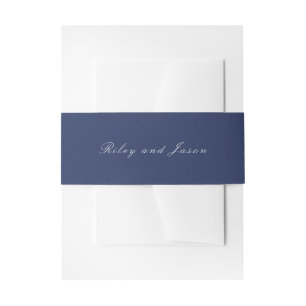 Bandeau De Faire-part Mariage élégant bleu marine propre
