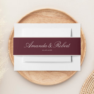 Bandeau De Faire-part Mariage élégant de classe bordeaux
