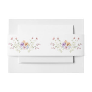 Bandeau De Faire-part Mariage Élégant de Fleurs Sauvages de Prairie Esti