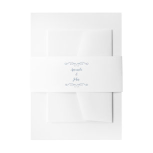Bandeau De Faire-part Mariage élégant Dusty Blue Custom Calligraphie