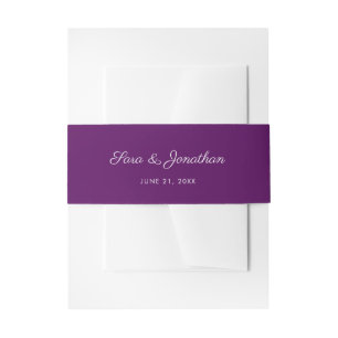 Bandeau De Faire-part Mariage élégant écriture violet foncé
