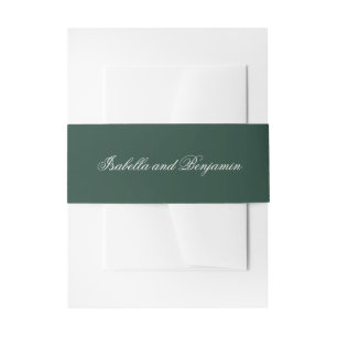 Bandeau De Faire-part Mariage Élégant Formel Vert de Forêt Traditionnel