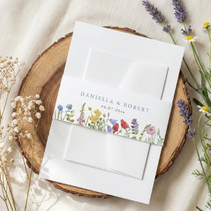 Bandeau De Faire-part Mariage Élégant Minimaliste Fantaisiste aux Fleurs