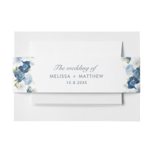 Bandeau De Faire-part Mariage élégant moderne bleu Dusty