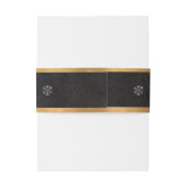 Bandeau De Faire-part Mariage élégant, moderne, moderne, noir et or, dia (Dos Example)