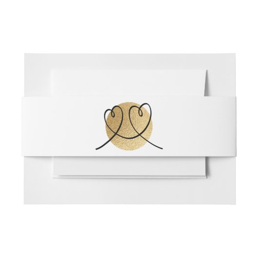 Bandeau De Faire-part Mariage Elegant Noir et Or (Devant Example)