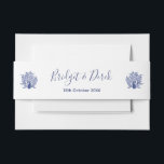 Bandeau De Faire-part Mariage Elegant Peacock Bleu et Blanc Customisé<br><div class="desc">Elégant groupe de faire-part de mariage Peacock bleu et blanc. Customisez et ajoutez le nom de la mariée,  du marié et la date du mariage à la combinaison.</div>