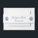 Bandeau De Faire-part Mariage Elegant Peacock Bleu et Blanc Customisé<br><div class="desc">Elégant groupe de faire-part de mariage Peacock bleu et blanc. Customisez et ajoutez le nom de la mariée,  du marié et la date du mariage à la combinaison.</div>
