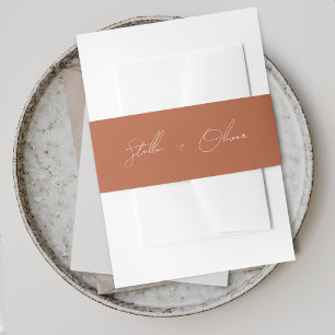 Bandeau De Faire-part Mariage Élégant Rustique Noms de Script en Terraco