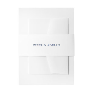 Bandeau De Faire-part Mariage Élégant Simple Bleu Marine Moderne