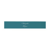 Bandeau De Faire-part Mariage élégant simple sarcelle script (Plat)