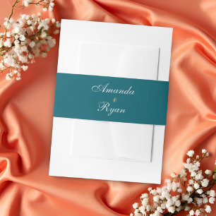 Bandeau De Faire-part Mariage élégant simple sarcelle script