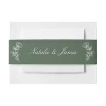 Mariage Émeraude Verte Floral Ancien Argent